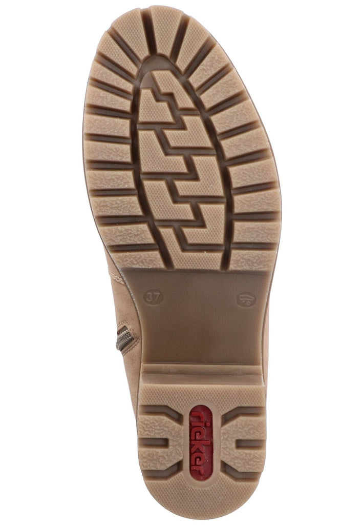 Rieker Stiefelette Lederimitat/Textil Beige/Braun