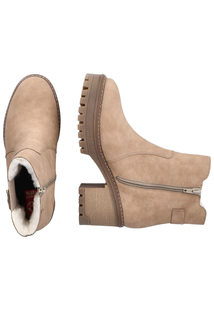 Rieker Stiefelette Lederimitat/Textil Beige/Braun