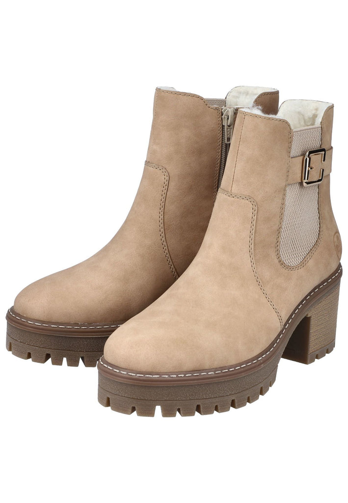 Rieker Stiefelette Lederimitat/Textil Beige/Braun