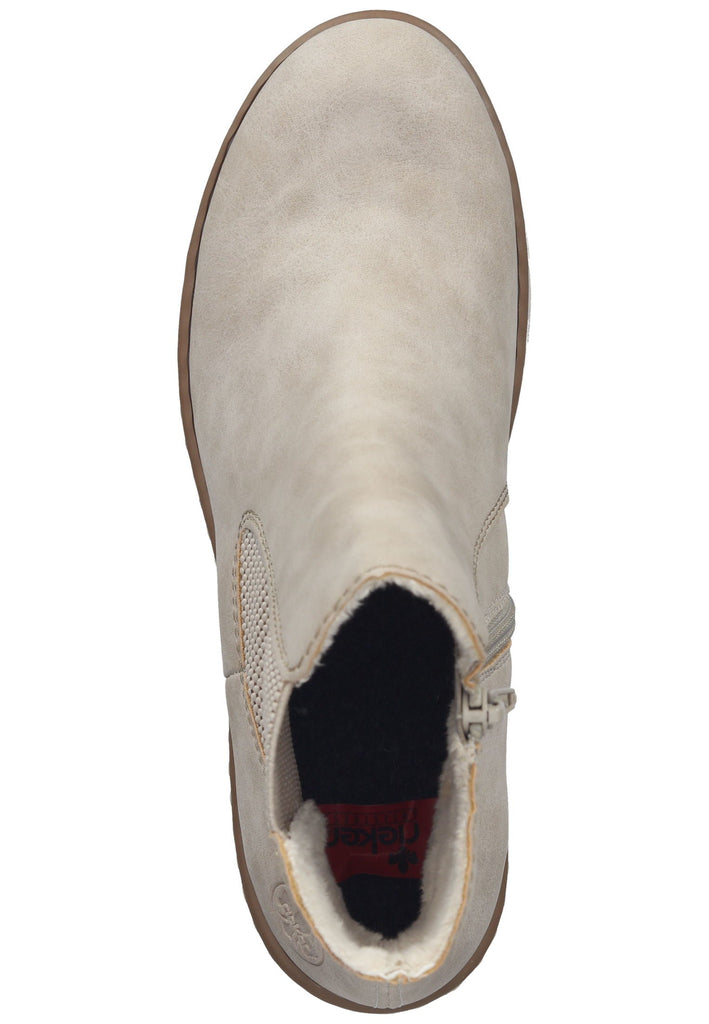 Rieker Stiefelette Lederimitat/Textil Beige Warmfutter