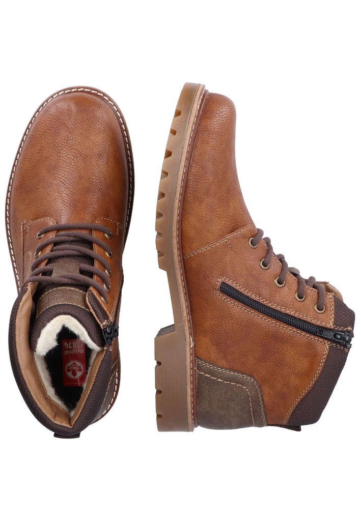 Rieker Stiefelette Lederimitat/Textil Braun