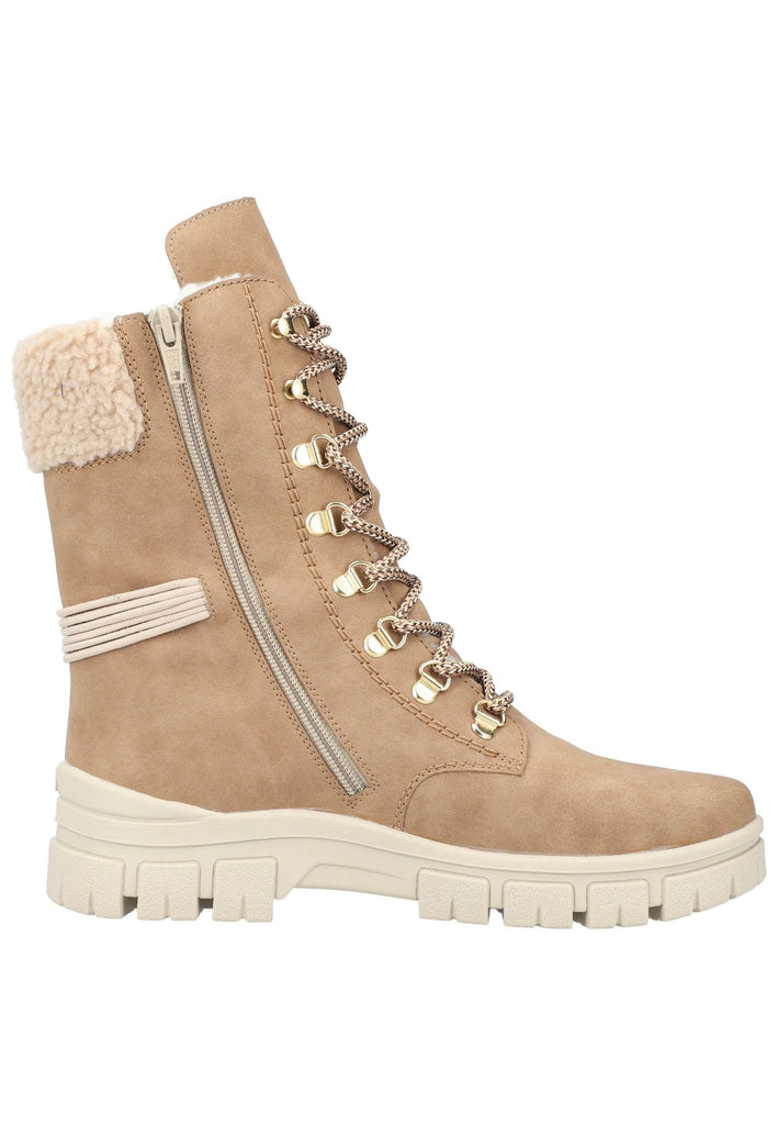 Rieker Stiefelette Lederimitat/Textil Braun/Beige