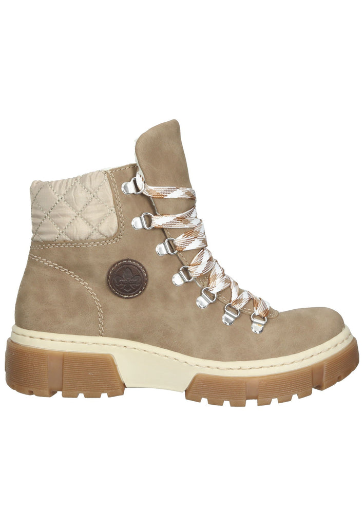 Rieker Stiefelette Lederimitat/Textil Braun/Beige