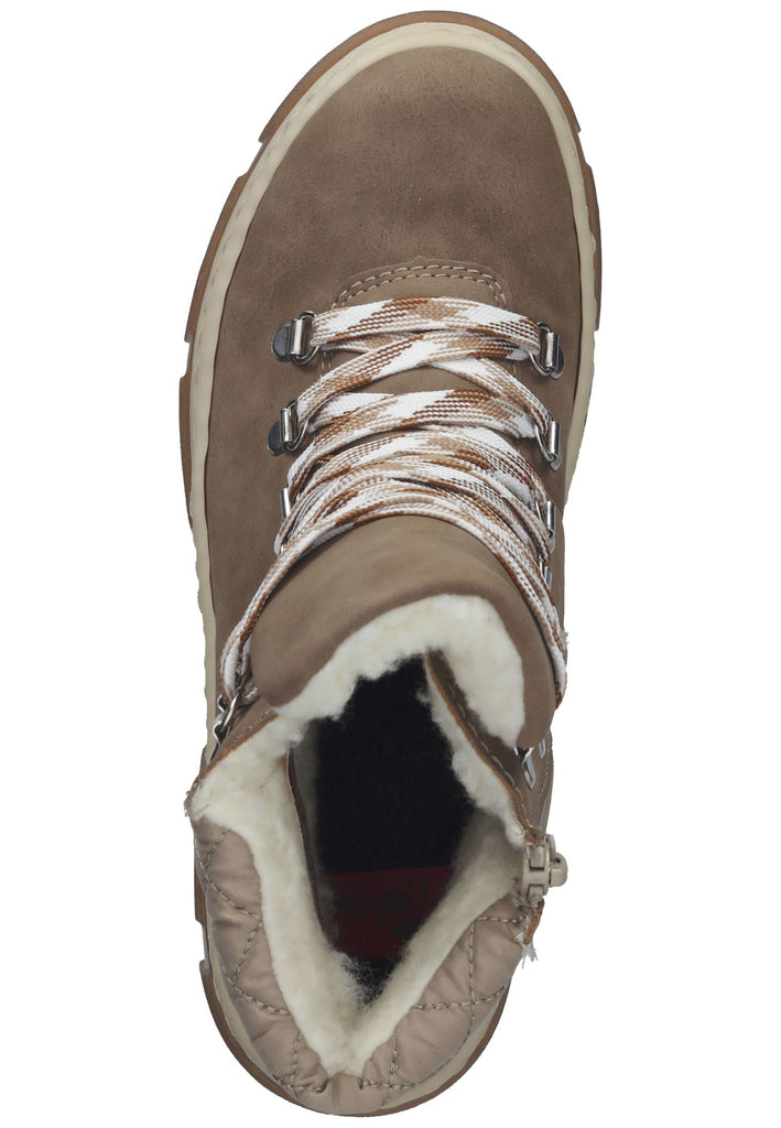 Rieker Stiefelette Lederimitat/Textil Braun/Beige