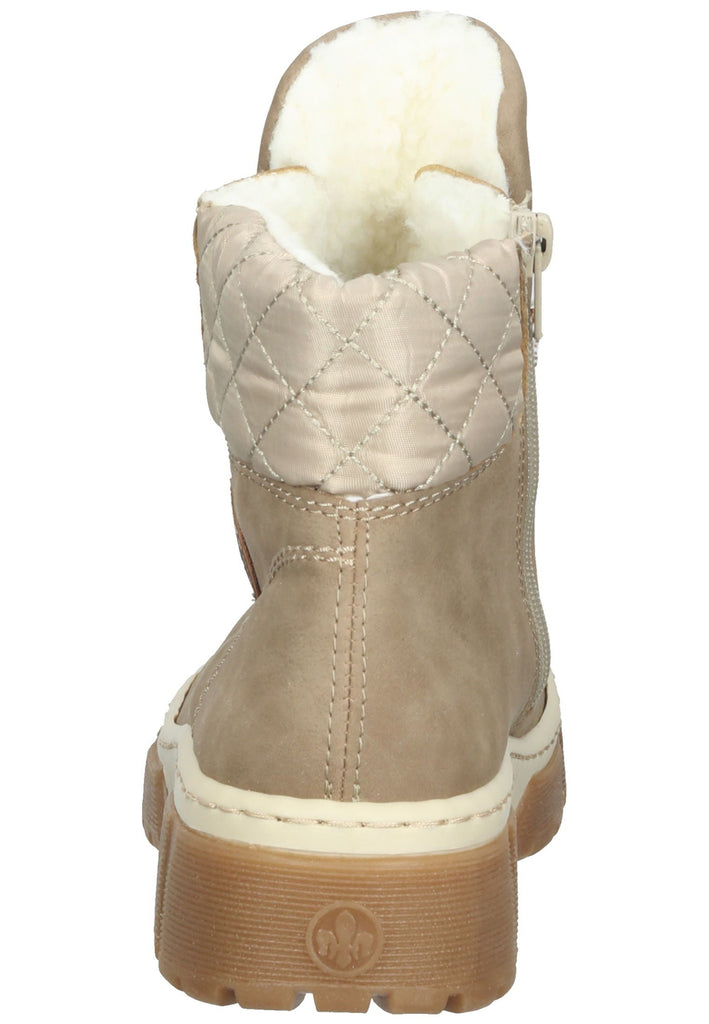 Rieker Stiefelette Lederimitat/Textil Braun/Beige