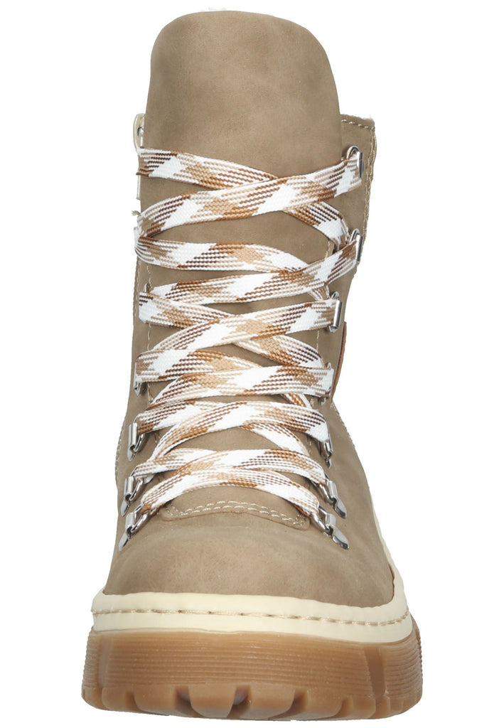 Rieker Stiefelette Lederimitat/Textil Braun/Beige