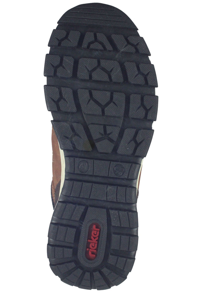 Rieker Stiefelette Lederimitat/Textil Braun/Grau