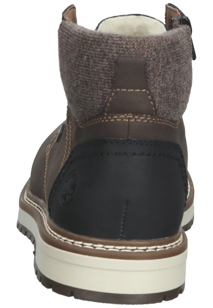 Rieker Stiefelette Lederimitat/Textil Braun/Schwarz Warmfutter