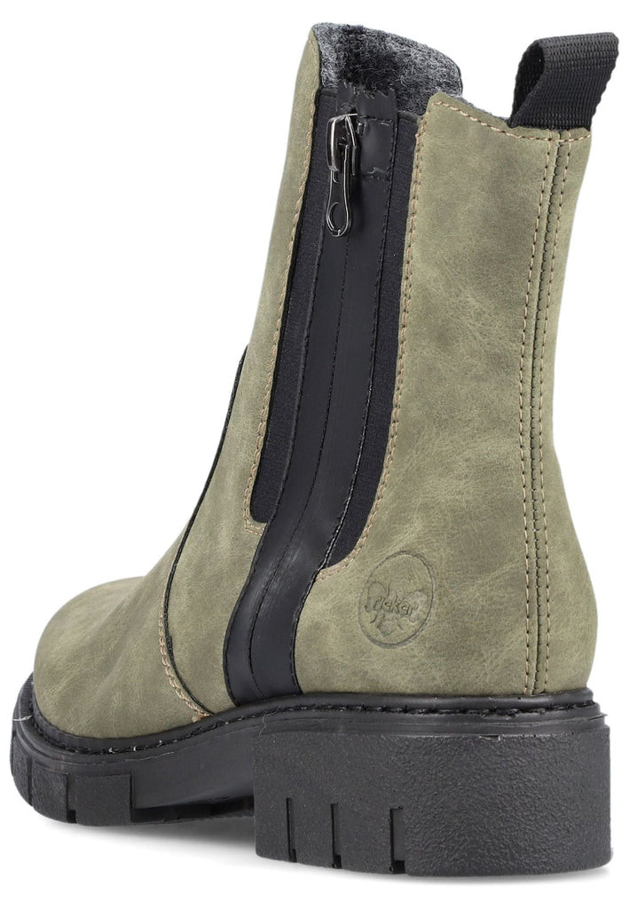 Rieker Stiefelette Lederimitat/Textil Dunkelgrün