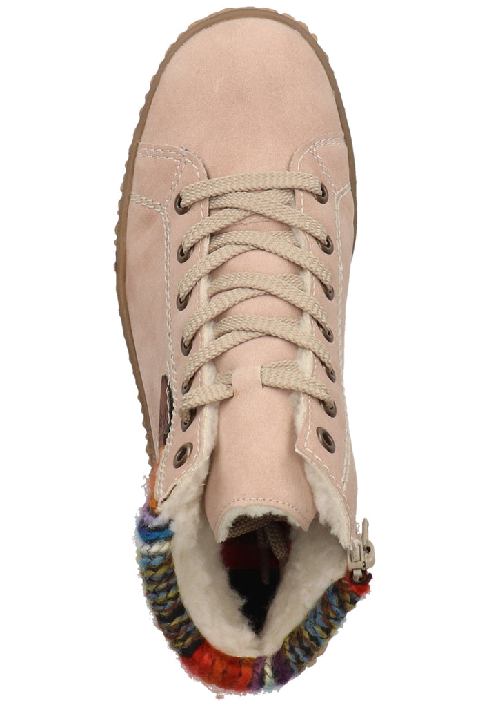 Rieker Stiefelette Lederimitat/Textil Rosa Warmfutter