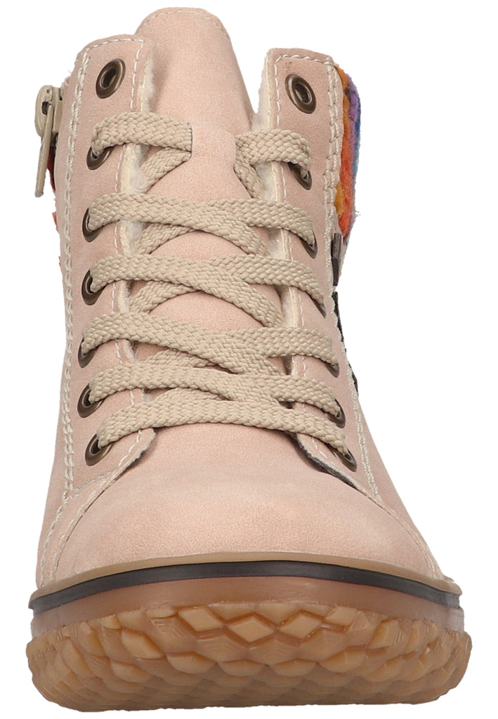 Rieker Stiefelette Lederimitat/Textil Rosa Warmfutter