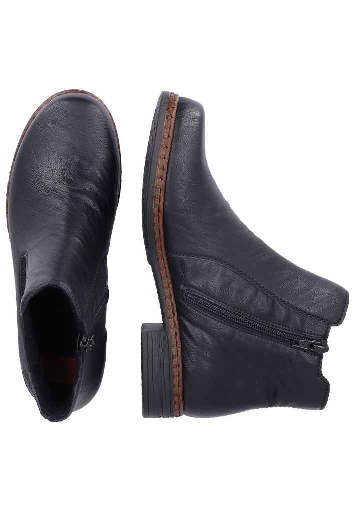 Rieker Stiefelette Lederimitat/Textil Schwarz
