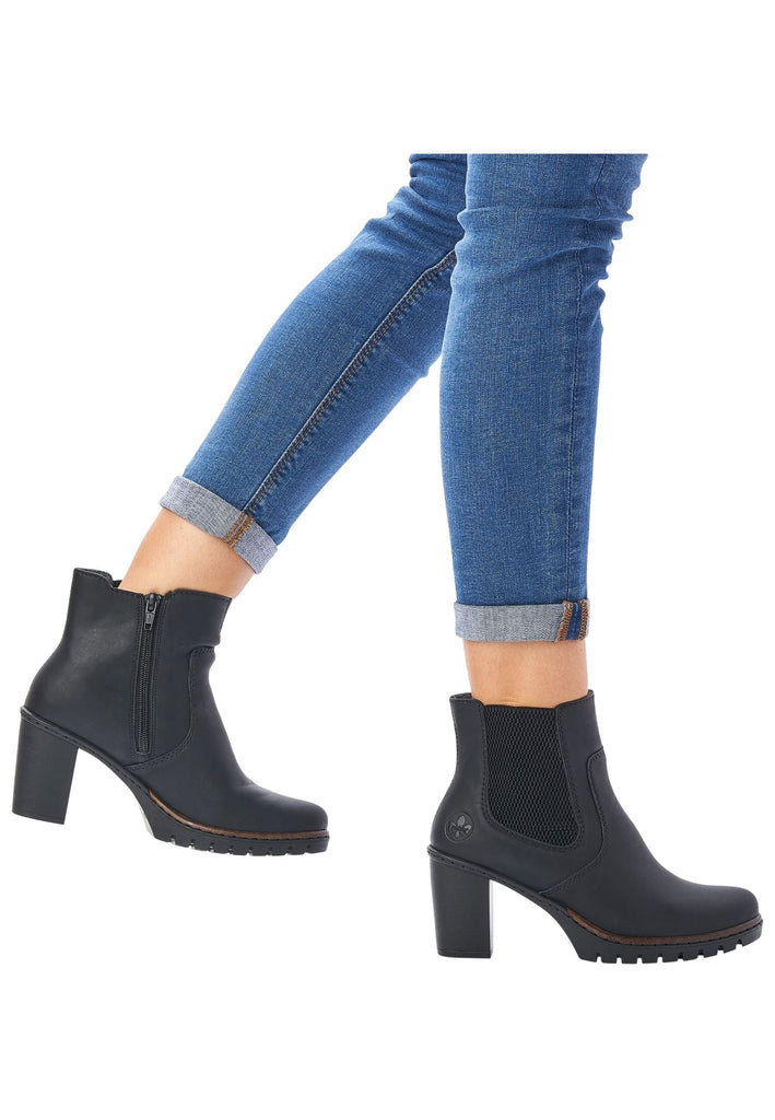 Rieker Stiefelette Lederimitat/Textil Schwarz