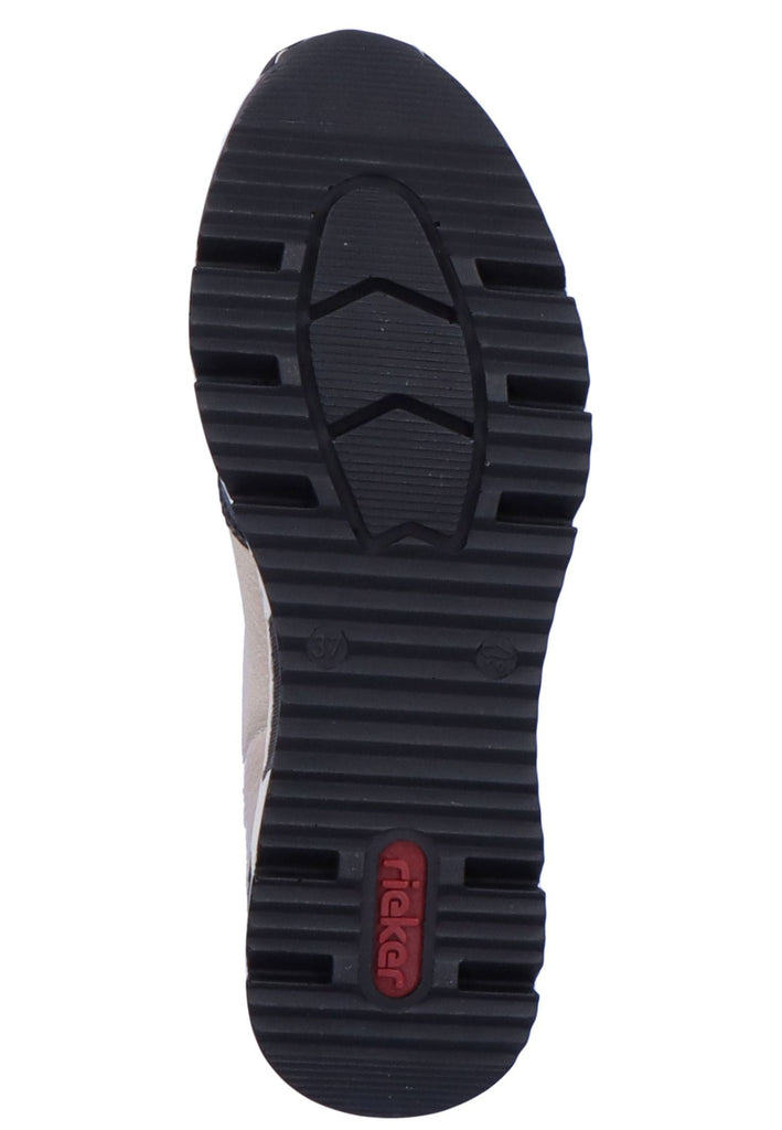 Rieker Stiefelette Lederimitat/Textil Schwarz/Beige