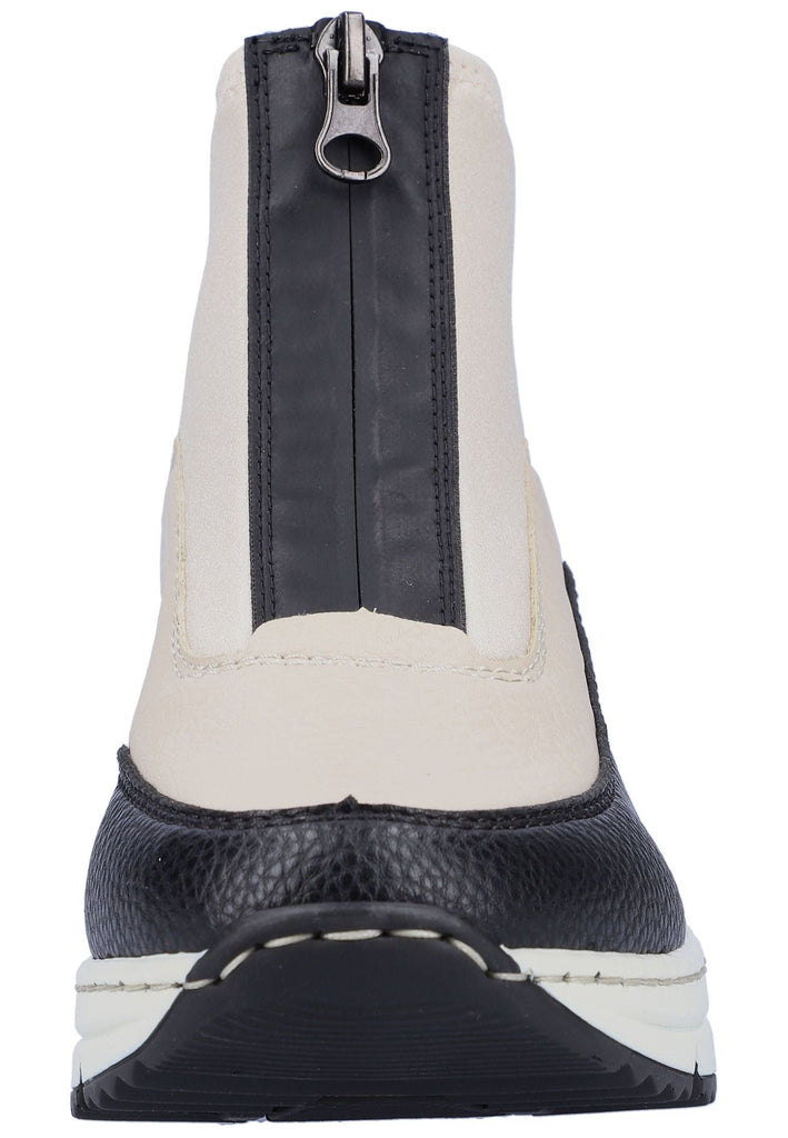 Rieker Stiefelette Lederimitat/Textil Schwarz/Beige