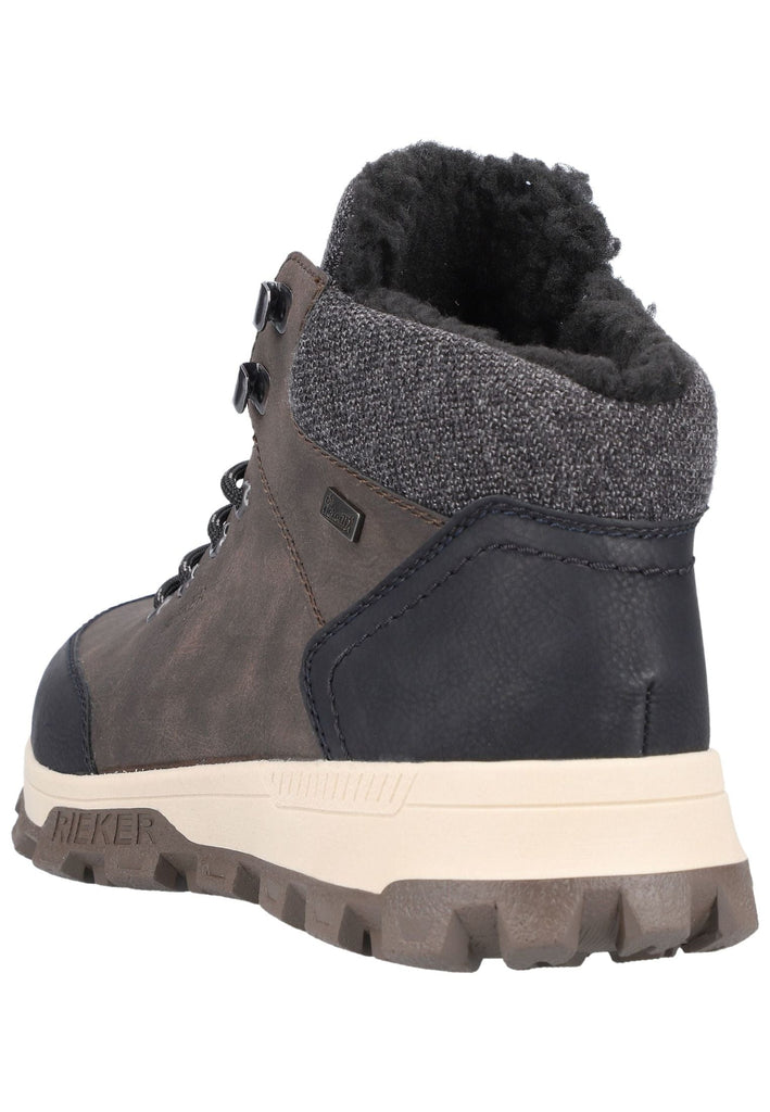 Rieker Stiefelette Lederimitat/Textil Schwarz/Braun