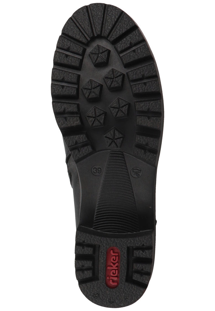 Rieker Stiefelette Lederimitat/Textil Schwarz/Braun Warmfutter