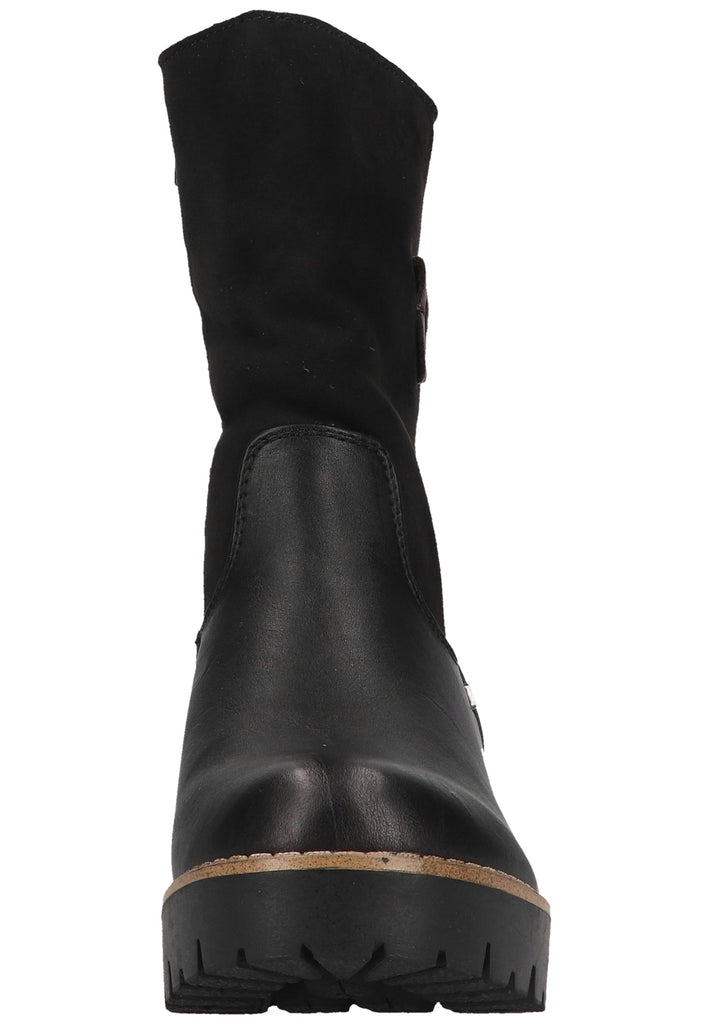 Rieker Stiefelette Lederimitat/Textil Schwarz/Braun Warmfutter