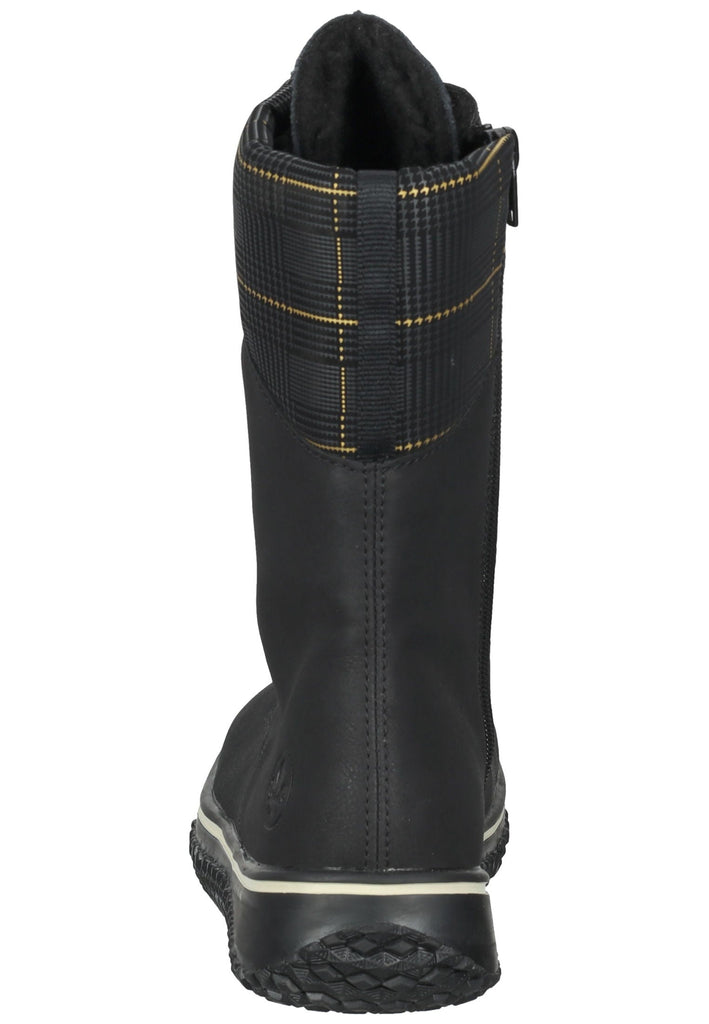 Rieker Stiefelette Lederimitat/Textil Schwarz/Gold Warmfutter