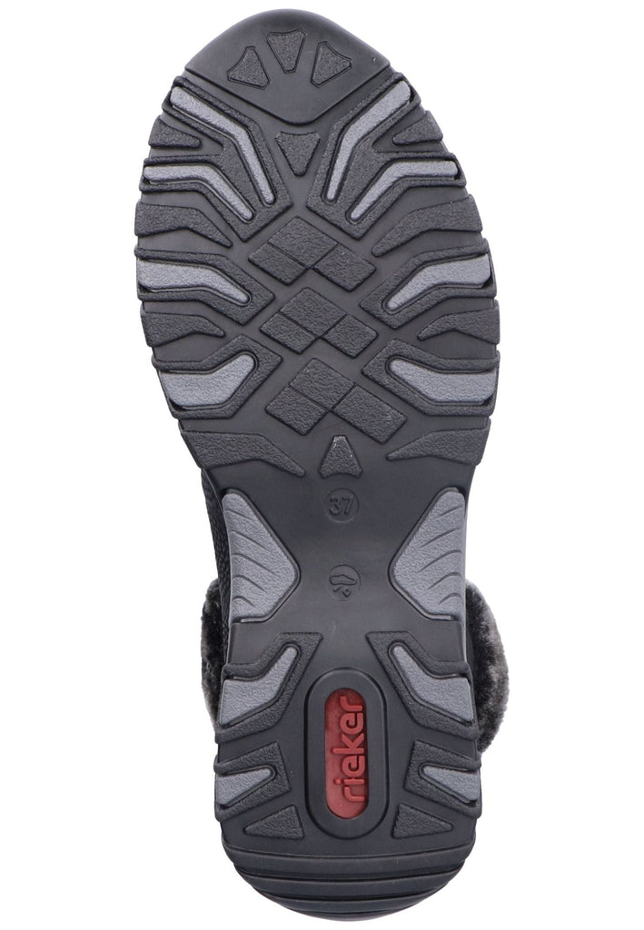 Rieker Stiefelette Lederimitat/Textil Schwarz/Grau