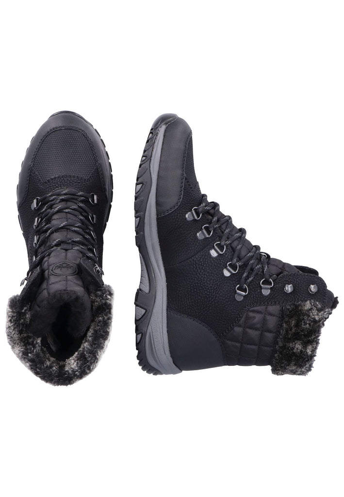 Rieker Stiefelette Lederimitat/Textil Schwarz/Grau