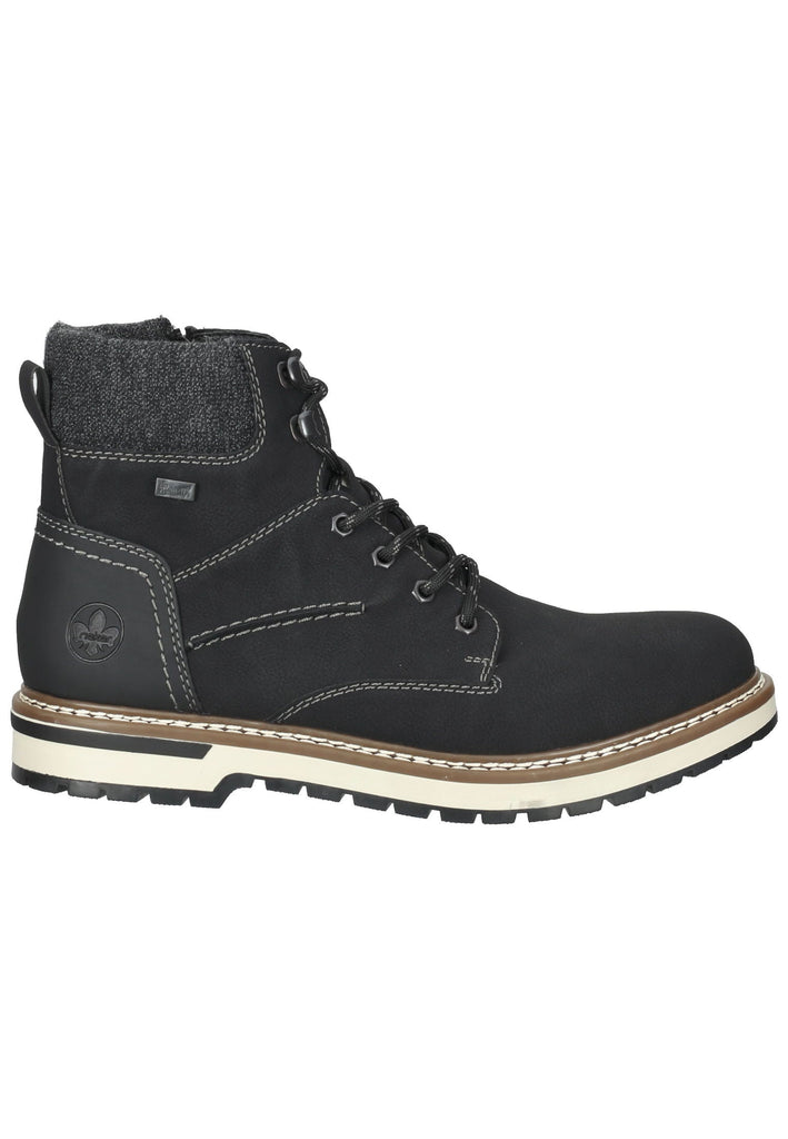 Rieker Stiefelette Lederimitat/Textil Schwarz/Grau Warmfutter