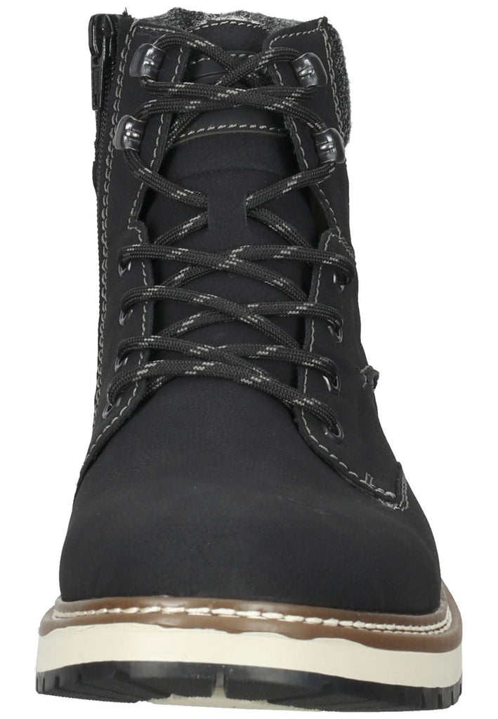 Rieker Stiefelette Lederimitat/Textil Schwarz/Grau Warmfutter