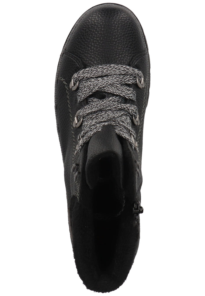 Rieker Stiefelette Lederimitat/Textil Schwarz/grau Warmfutter