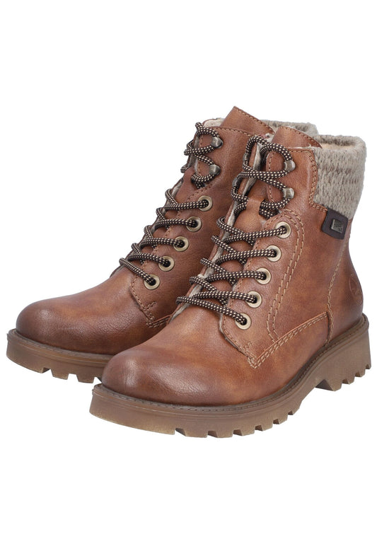 Rieker Stiefelette Lederimitat/Textil Zimt Warmfutter