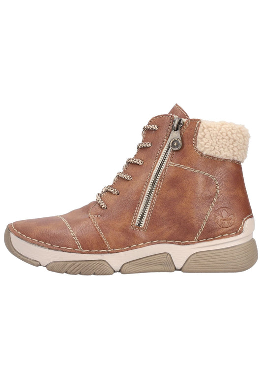 Rieker Stiefelette Lederimitat/Textil Zimt Warmfutter