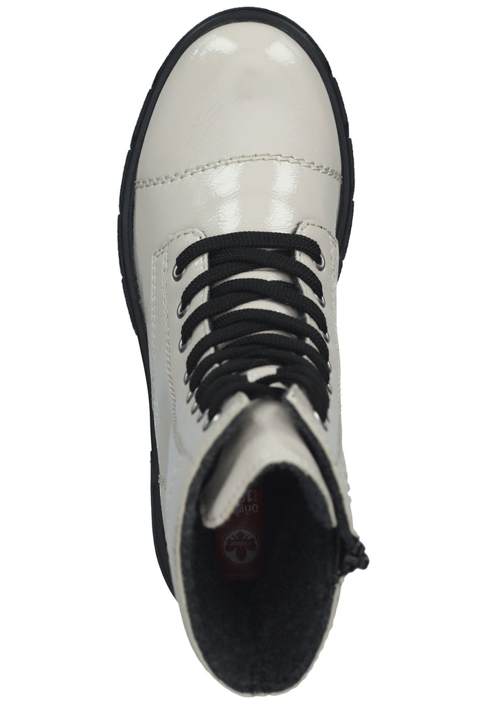 Rieker Stiefelette Lederimitat Weiß Warmfutter