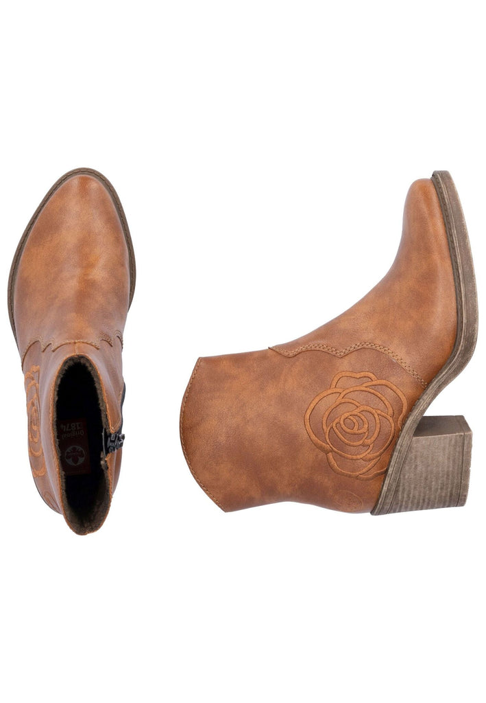 Rieker Stiefelette Lederimitat Zimt Warmfutter