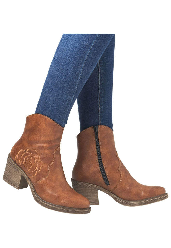 Rieker Stiefelette Lederimitat Zimt Warmfutter