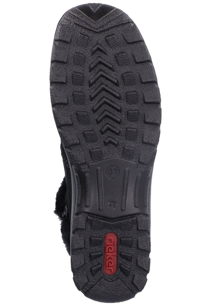 Rieker Stiefelette Veloursleder Schwarz Warmfutter