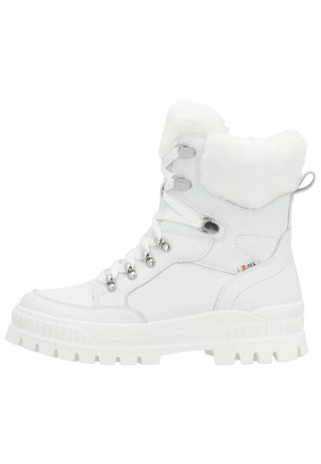 Stiefeletten Rieker Stiefelette Glattleder Weiß Warmfutter