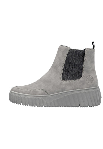 Stiefeletten Rieker Stiefelette Lederimitat Grau Warmfutter