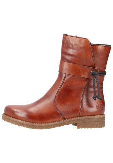 Stiefeletten Rieker Stiefelette Lederimitat Rotbraun
