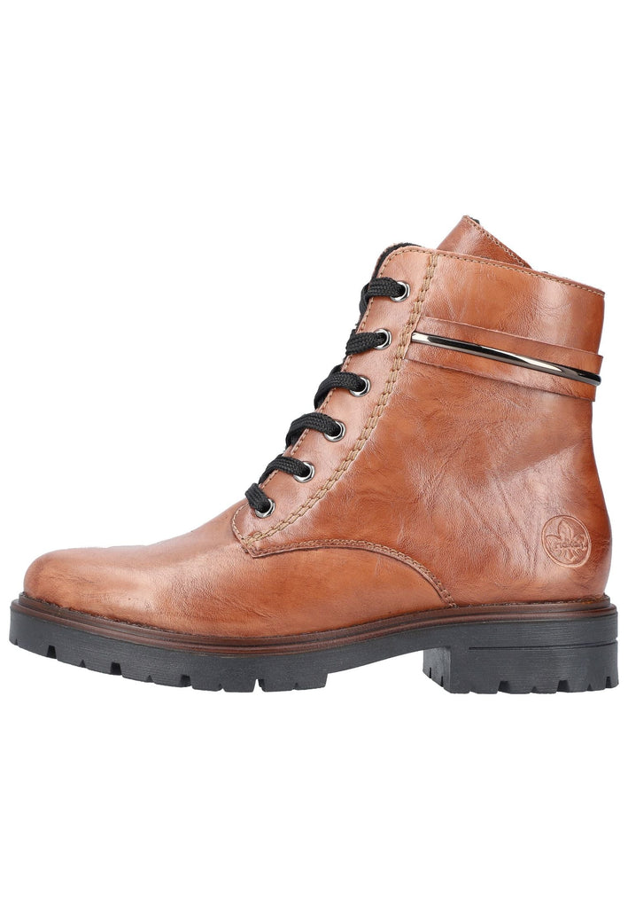 Stiefeletten Rieker Stiefelette Lederimitat Rotbraun