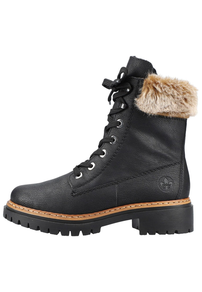 Stiefeletten Rieker Stiefelette Lederimitat Schwarz Warmfutter