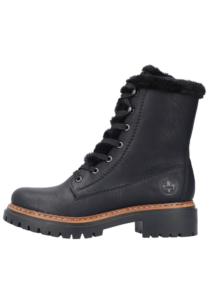 Stiefeletten Rieker Stiefelette Lederimitat Schwarz Warmfutter