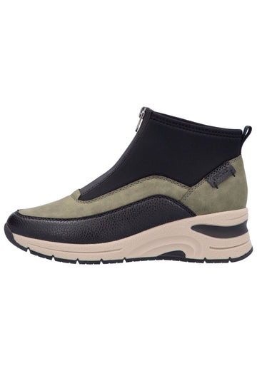 Stiefeletten Rieker Stiefelette Lederimitat/Textil Schwarz/Grün