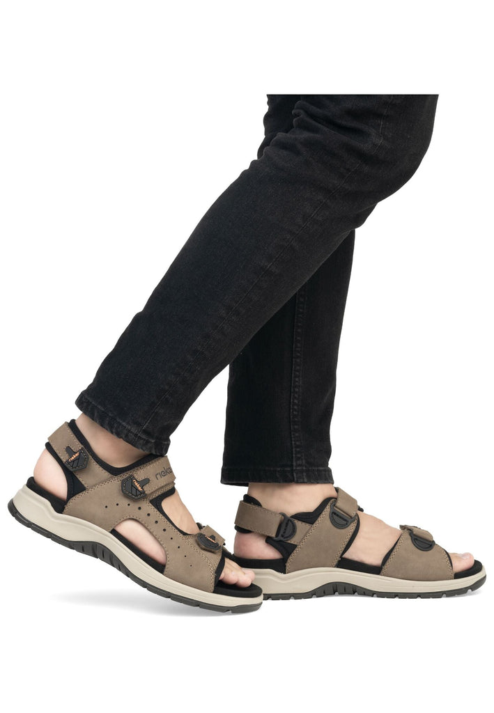 Rieker Wanderschuhe Leder/Textil Braun/Schwarz