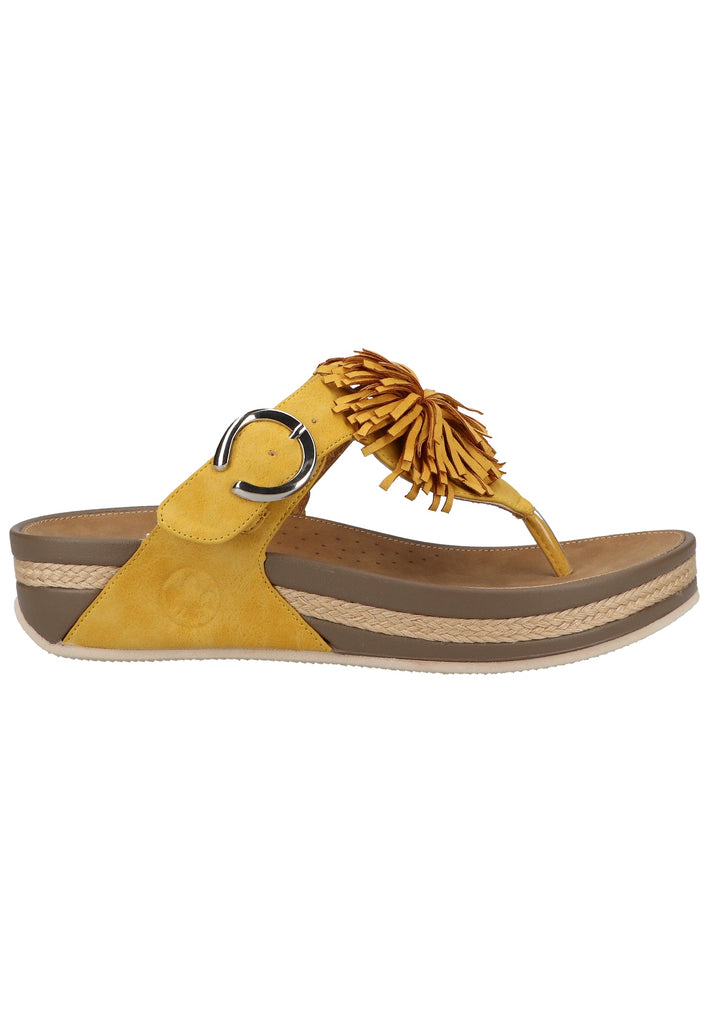 Rieker Zehensteg Lederimitat Gelb