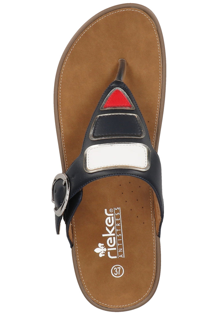 Rieker Zehensteg Lederimitat Ozean