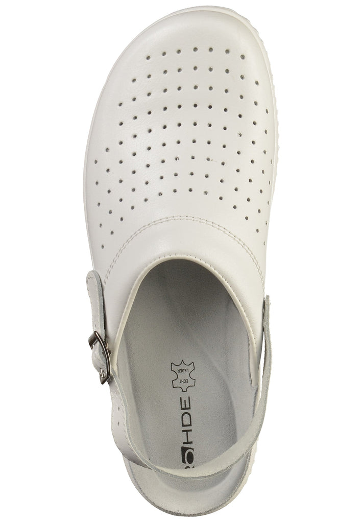 Rohde Clogs Leder Weiß