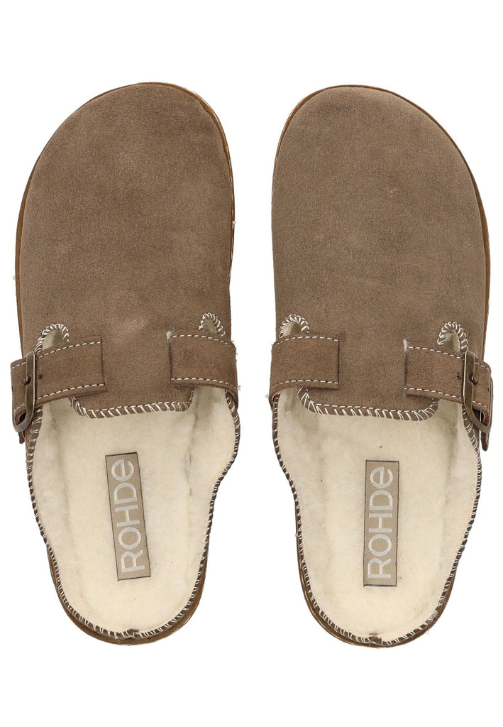 Rohde Hausschuhe Leder Erde Warmfutter