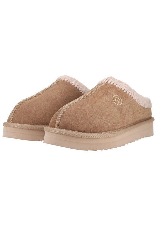 Rohde Hausschuhe Leder Natur Warmfutter