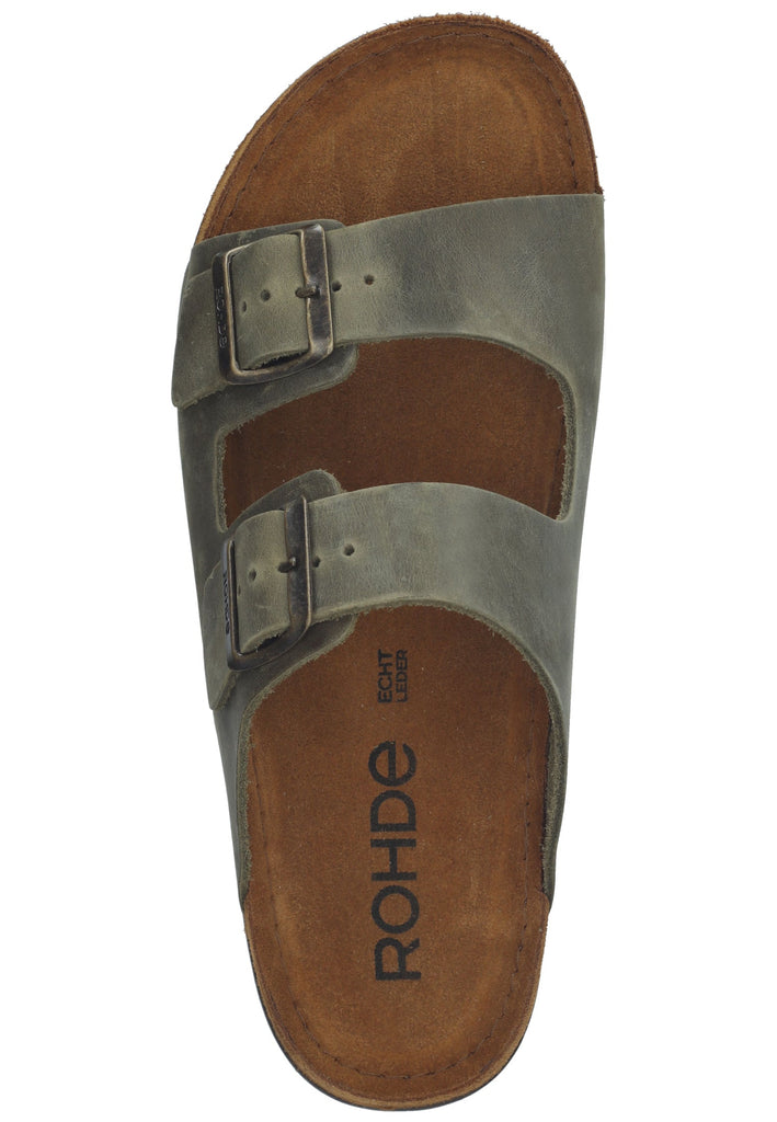 Rohde Hausschuhe Leder Olive