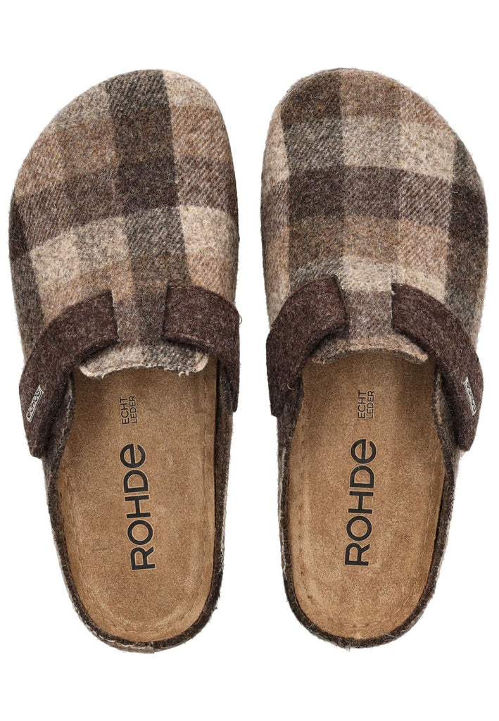 Rohde Hausschuhe Textil Mocca