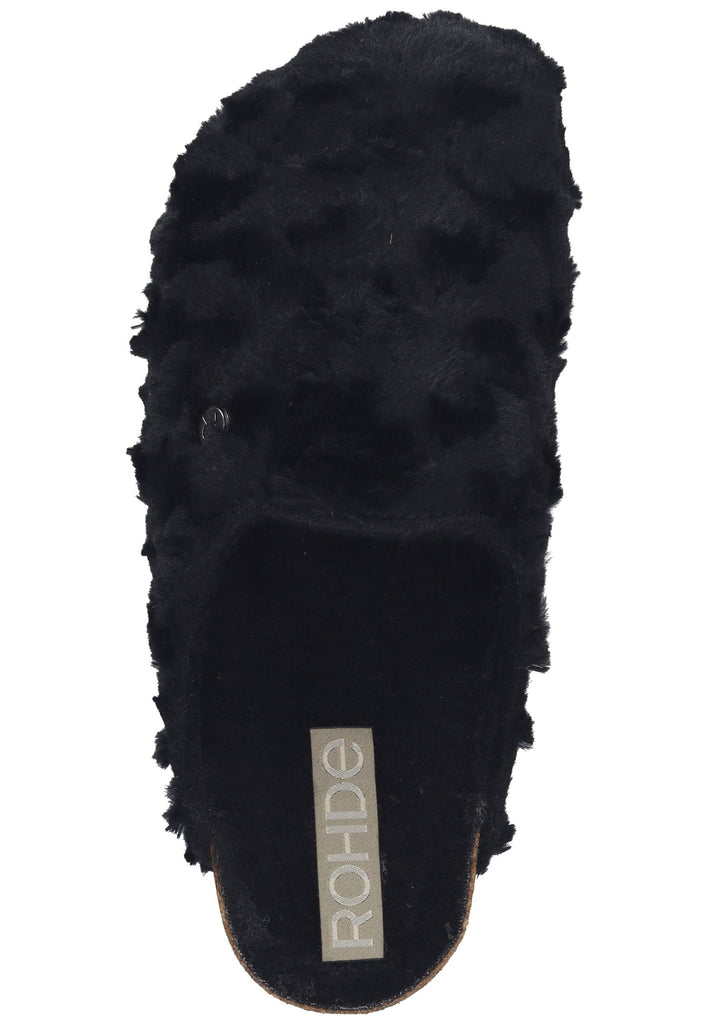 Rohde Hausschuhe Textil Schwarz Warmfutter